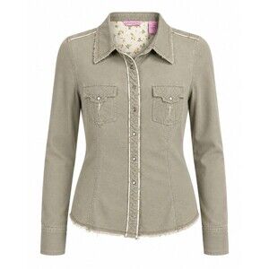 Prairie Long Sleeve Olive Green Corduroy Pearl Snap Shirt Size Large Cowgirl